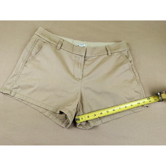 J. Crew Women's 8 Beige Tan Khaki Chino 100% Cotton Shorts 3.5" Inseam Mid Rise - Picture 9 of 11